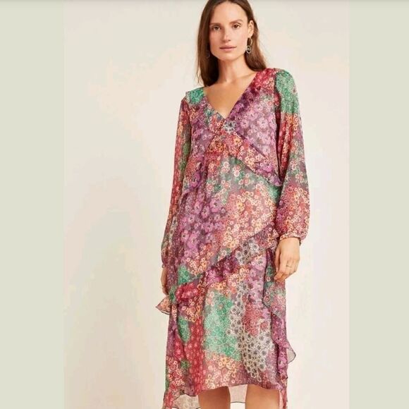 Anthropologie Sirena Ruffled Tunic Dress by Maeve - Picture 2 of 7